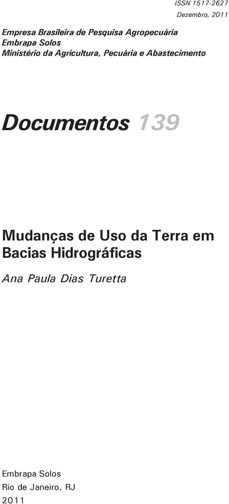 Abastecimento Documentos 139 Mudanças de Uso da Terra em Bacias