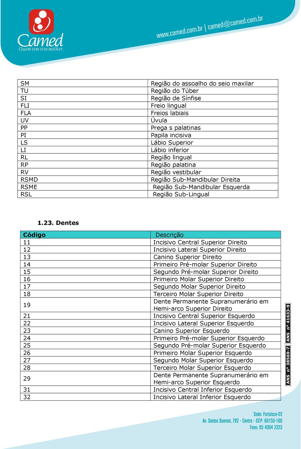 Dentes 11 Incisivo Central Superior Direito 12 Incisivo Lateral Superior Direito 13 Canino Superior Direito 14 Primeiro Pré-molar Superior Direito 15 Segundo Pré-molar Superior Direito 16 Primeiro