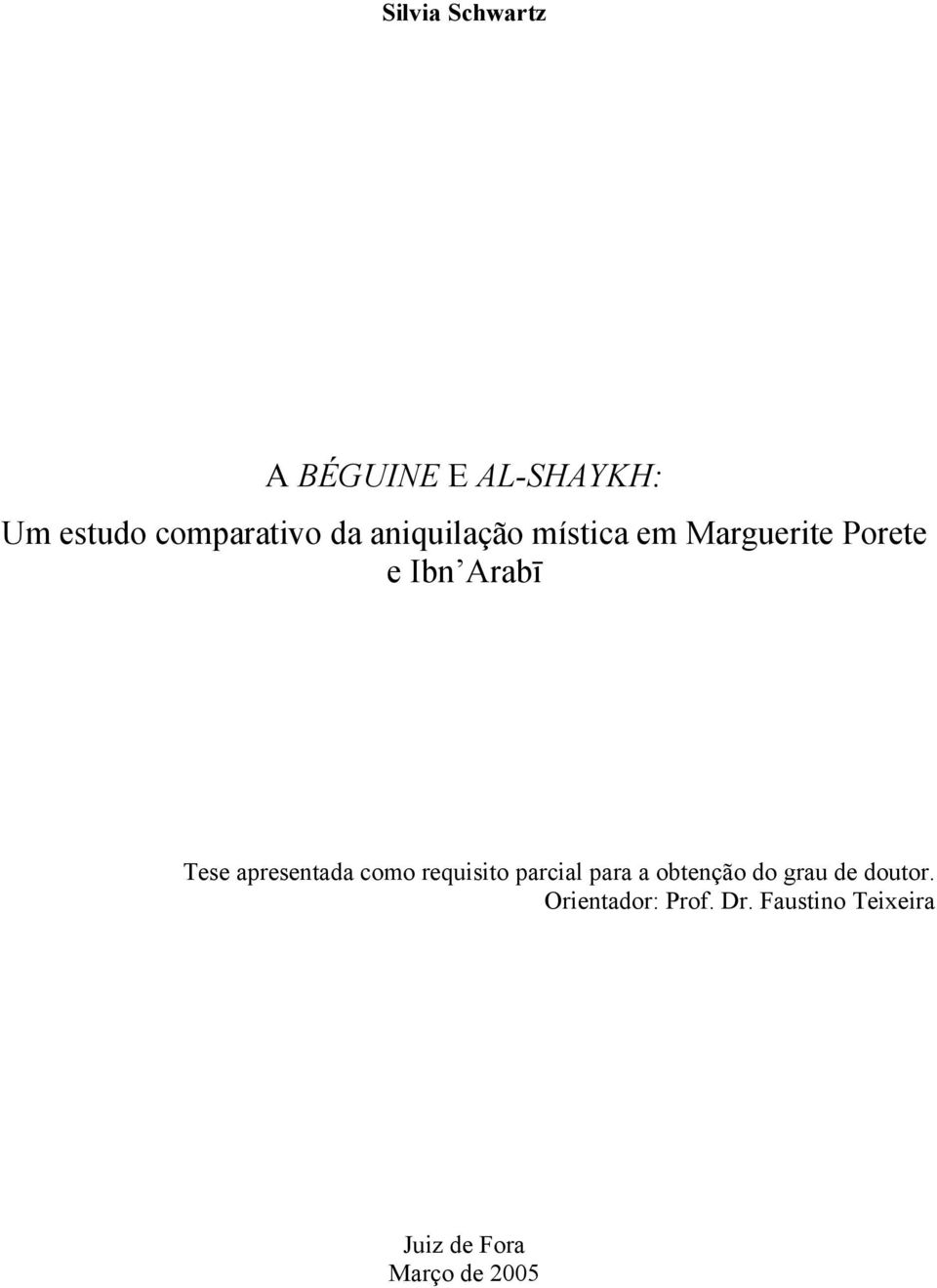 apresentada como requisito parcial para a obtenção do grau de