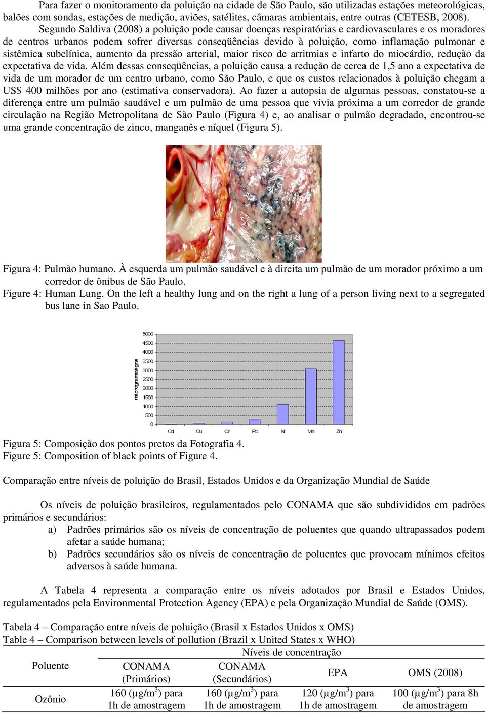 Segundo Saldiva (2008) a poluição pode causar doenças respiratórias e cardiovasculares e os moradores de centros urbanos podem sofrer diversas conseqüências devido à poluição, como inflamação