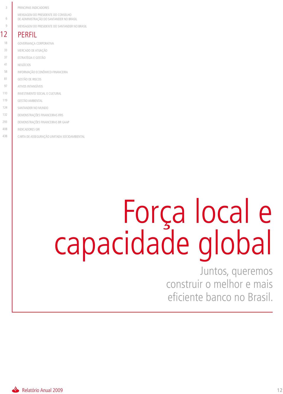 Gestão de Riscos Ativos Intangíveis Investimento Social e Cultural Gestão Ambiental Santander no Mundo Demonstrações Financeiras IFRS Demonstrações Financeiras