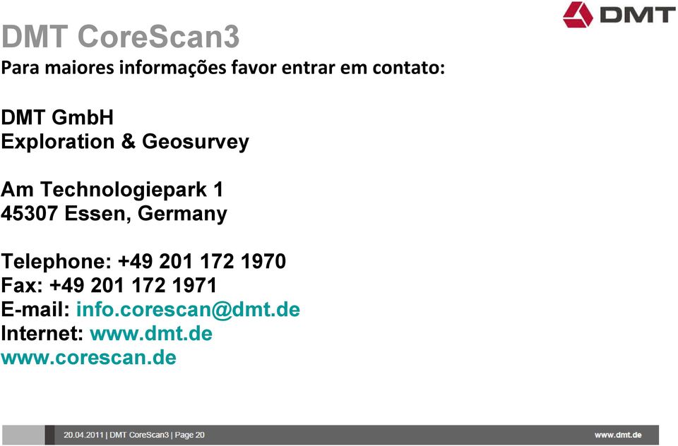 Essen, Germany Telephone: +49 201 172 1970 Fax: +49 201 172