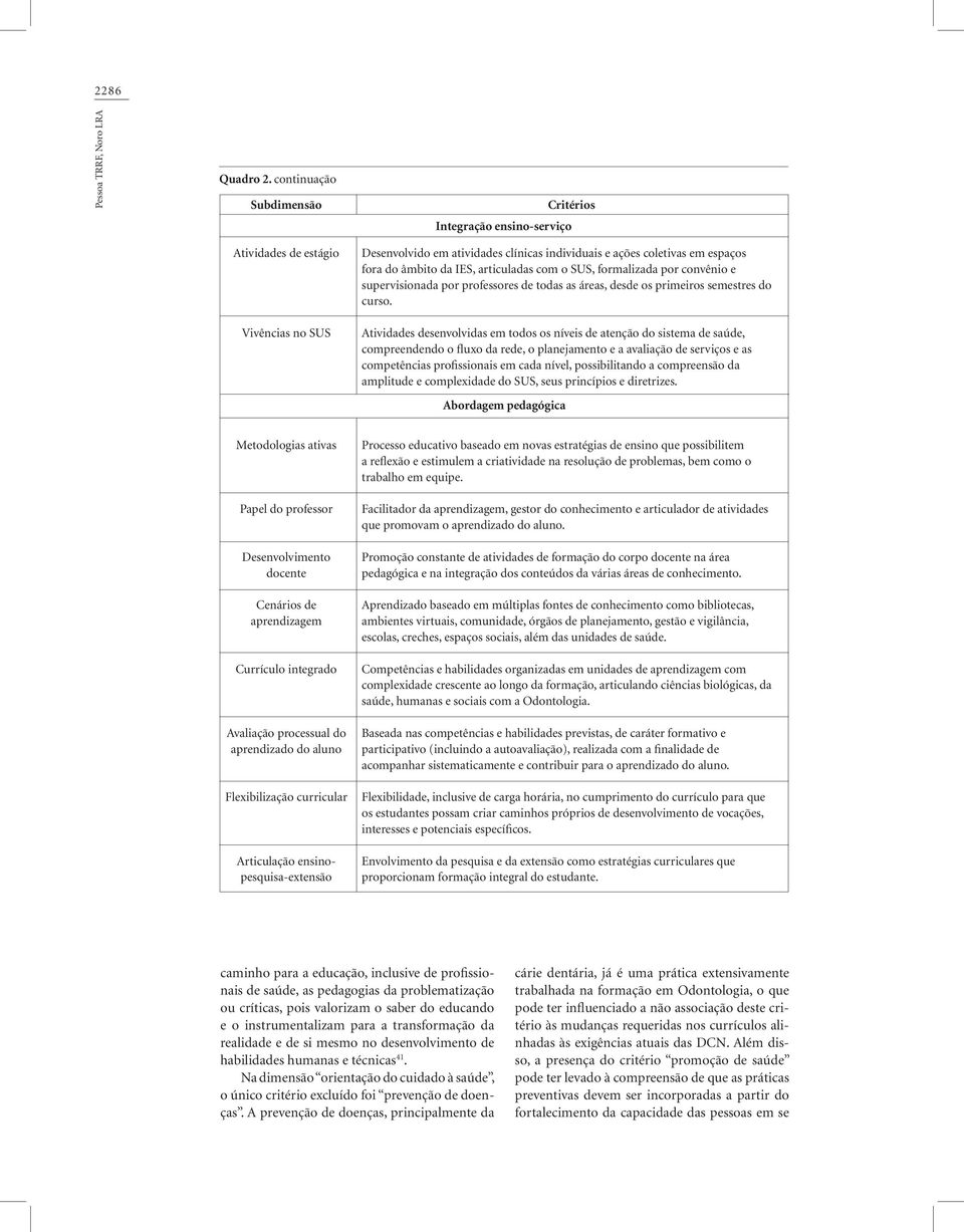 articuladas com o SUS, formalizada por convênio e supervisionada por professores de todas as áreas, desde os primeiros semestres do curso.