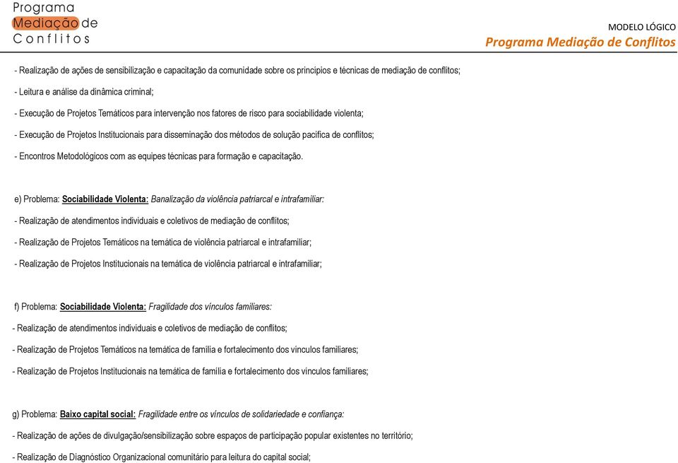 com as equipes técnicas para formação e capacitação.