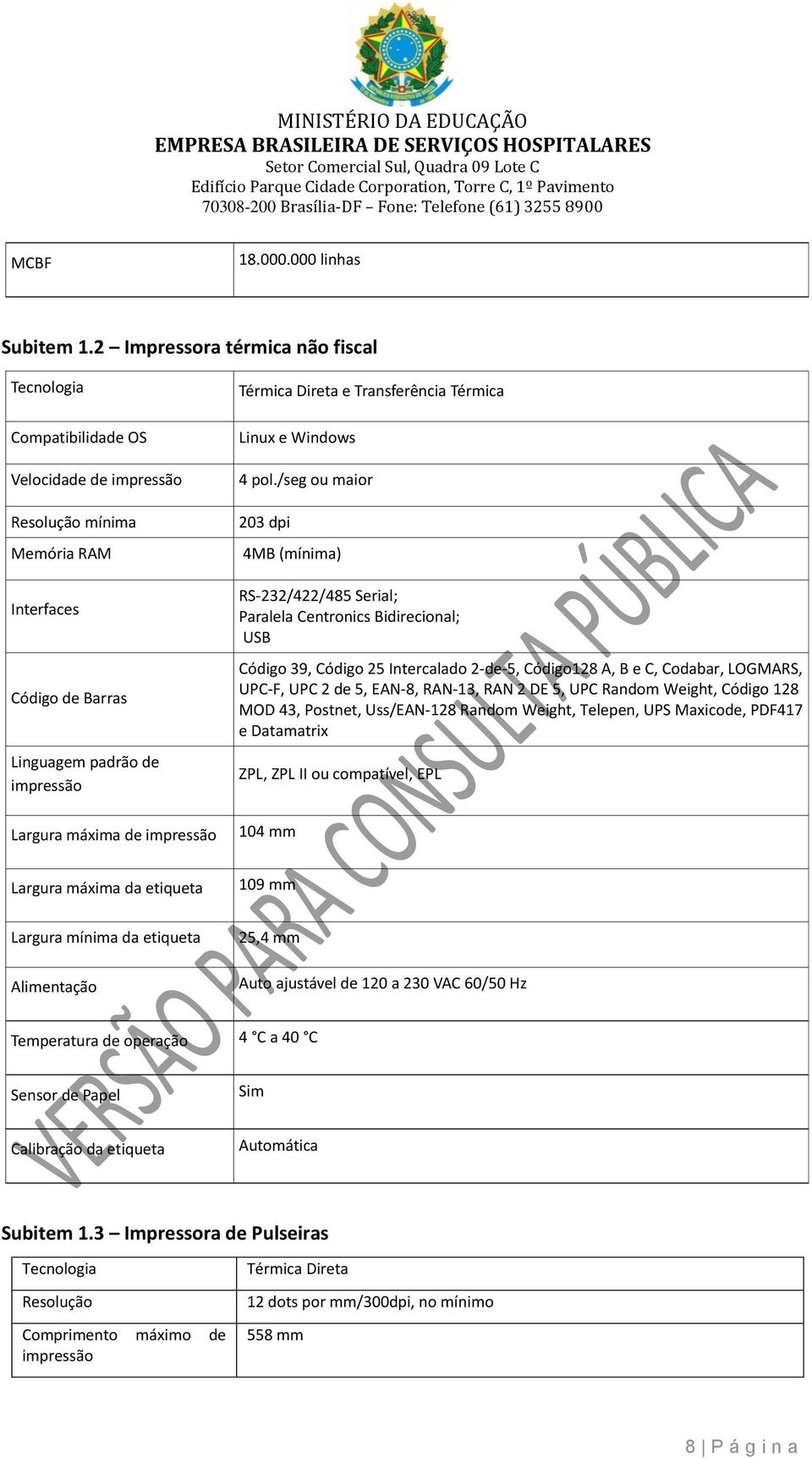 impressão Térmica Direta e Transferência Térmica Linux e Windows 4 pol.