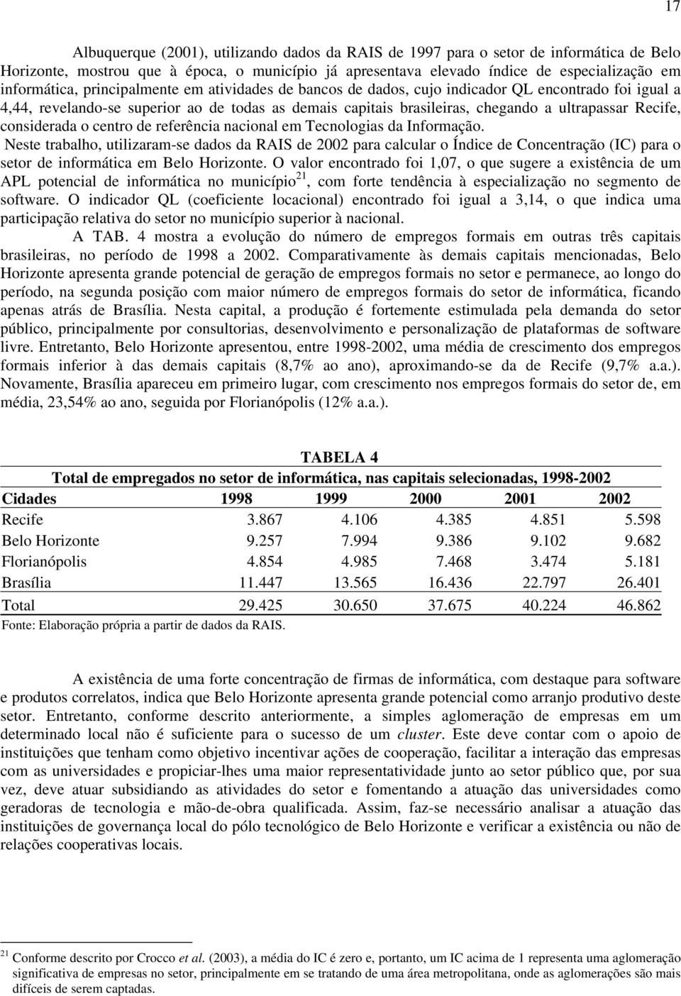 considerada o centro de referência nacional em Tecnologias da Informação.