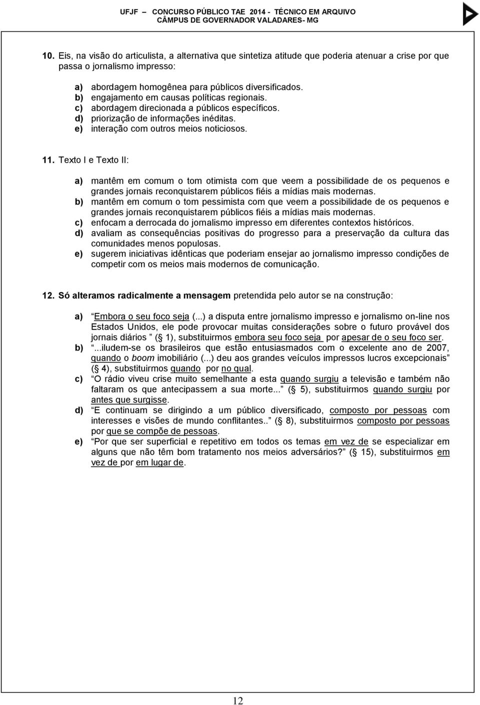 Texto I e Texto II: a) mantêm em comum o tom otimista com que veem a possibilidade de os pequenos e grandes jornais reconquistarem públicos fiéis a mídias mais modernas.