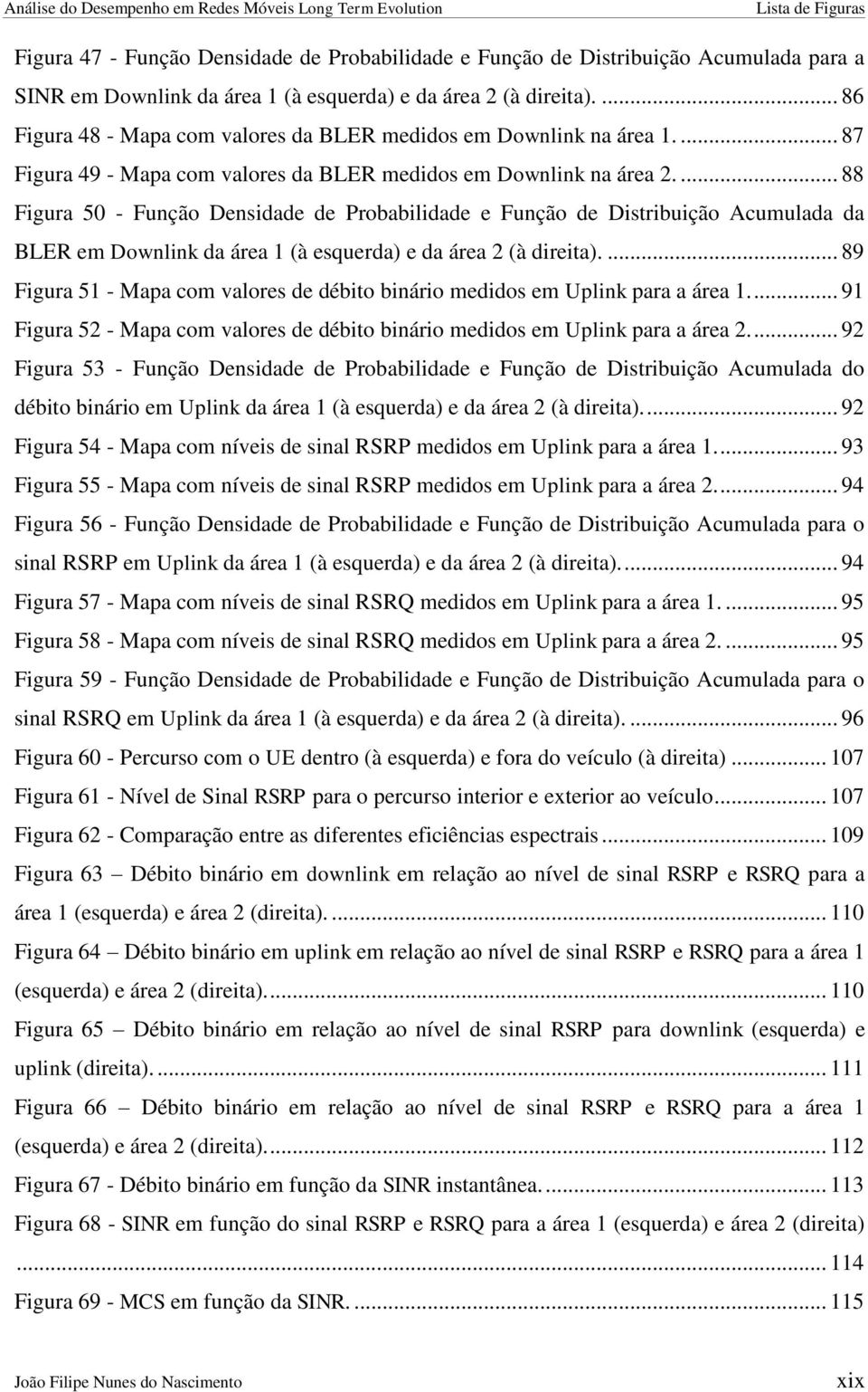 ... 88 Figura 5 - Função Densidade de Probabilidade e Função de Distribuição Acumulada da BLER em Downlink da área 1 (à esquerda) e da área 2 (à direita).