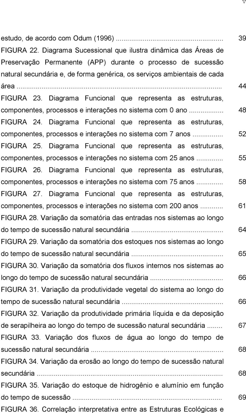 .. FIGURA 23. Diagrama Funcional que representa as estruturas, componentes, processos e interações no sistema com 0 ano... FIGURA 24.