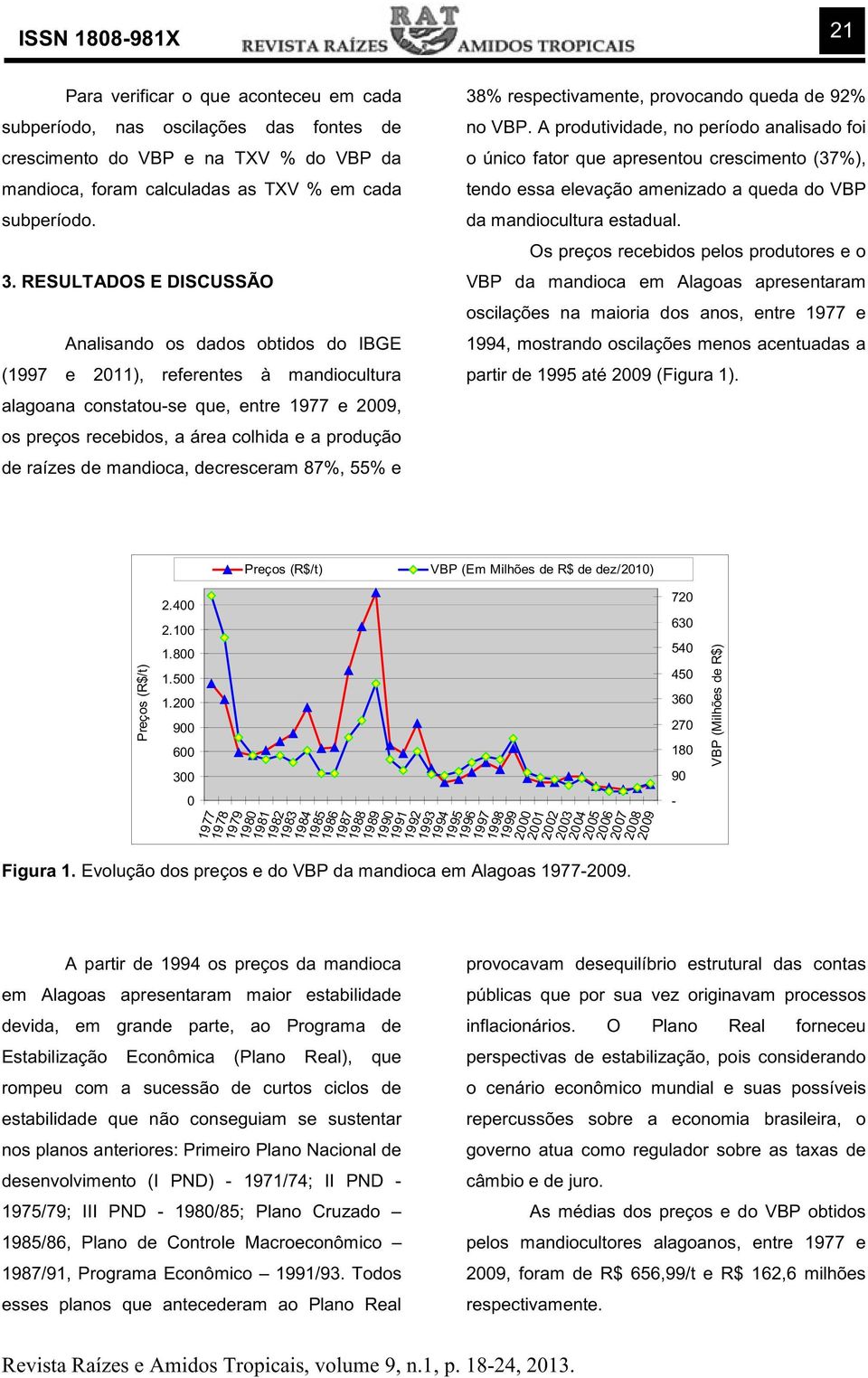 mandioca, decresceram 87%, 55% e 38% respecivamene, provocando queda de 92% no VBP.