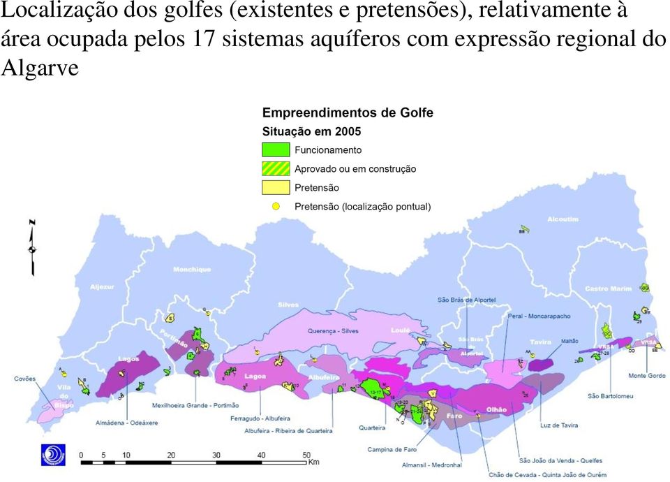 área ocupada pelos 17 sistemas