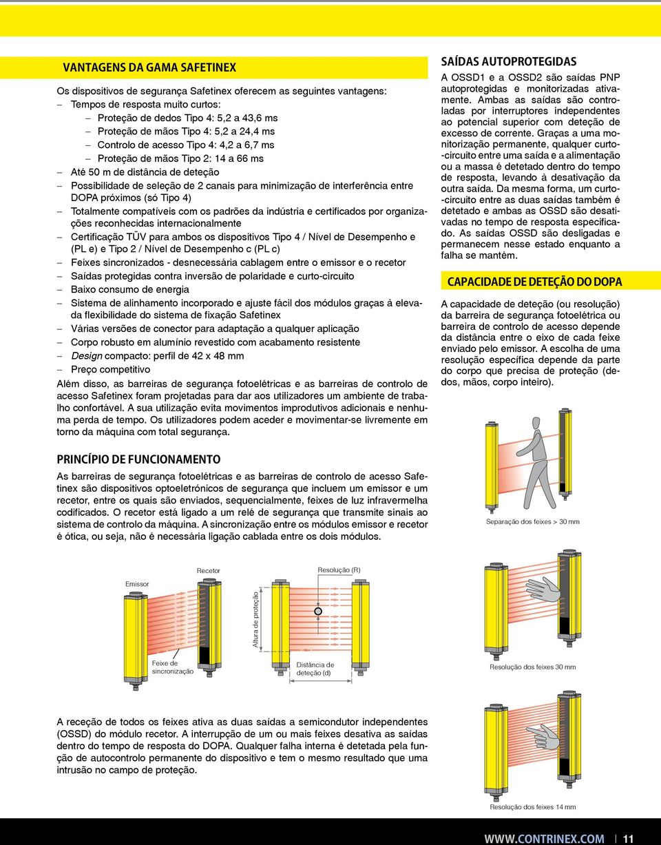 minimização de interferência entre DOPA próximos (só Tipo 4) Totalmente compatíveis com os padrões da indústria e certificados por organizações reconhecidas internacionalmente Certificação TÜV para