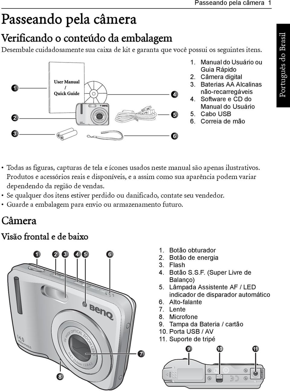 Correia de mão Todas as figuras, capturas de tela e ícones usados neste manual são apenas ilustrativos.