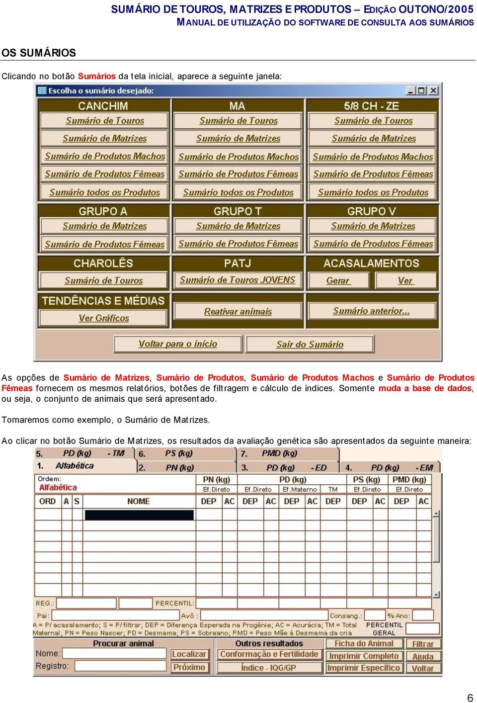 de índices. Somente muda a base de dados, ou seja, o conjunto de animais que será apresentado.