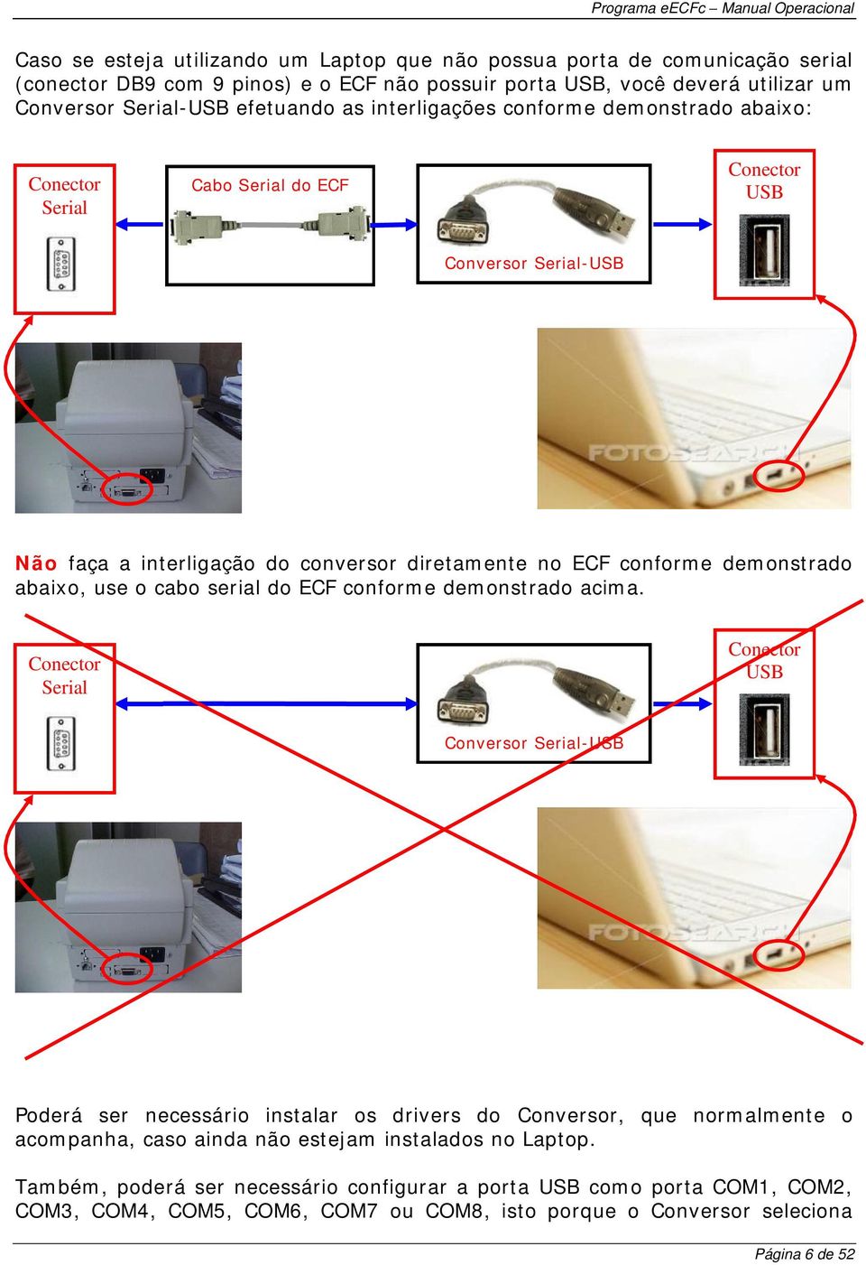 use o cabo serial do ECF conforme demonstrado acima.