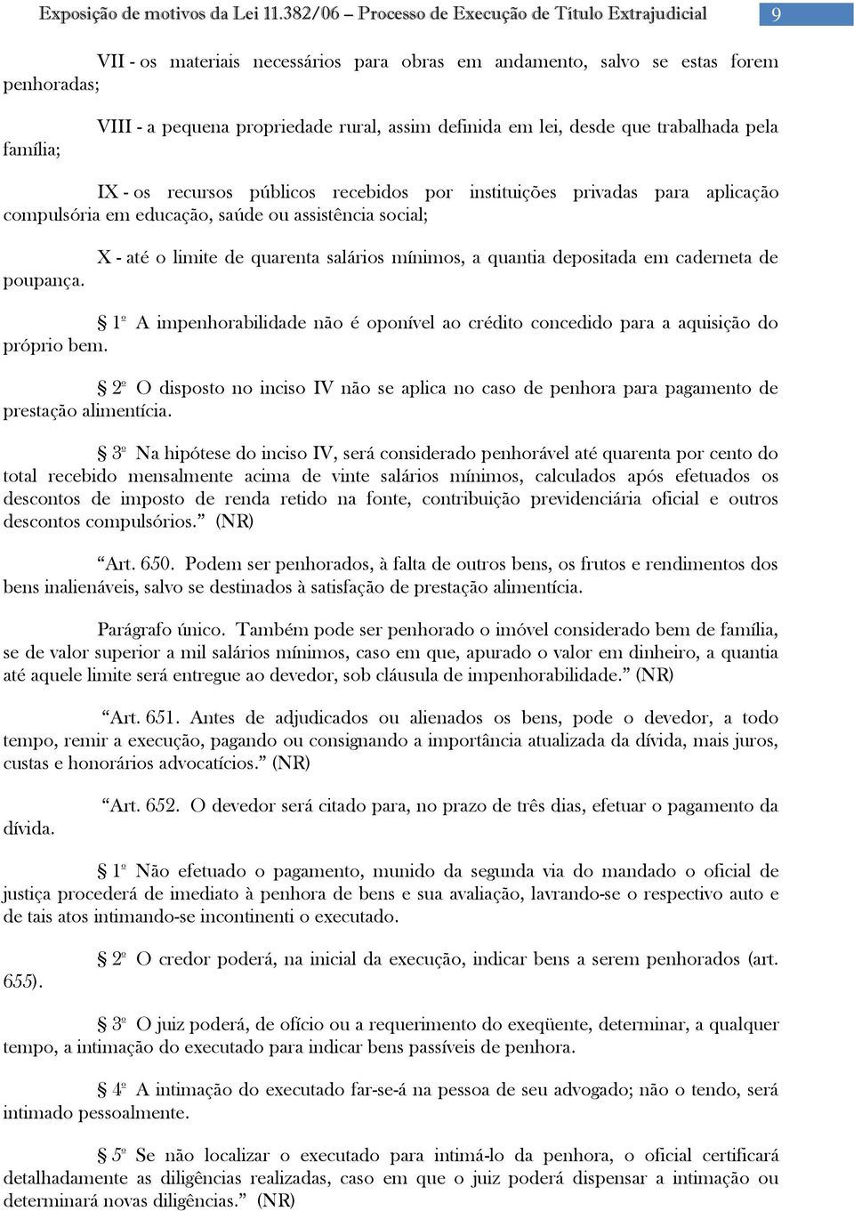 X - até o limite de quarenta salários mínimos, a quantia depositada em caderneta de 1 o A impenhorabilidade não é oponível ao crédito concedido para a aquisição do próprio bem.