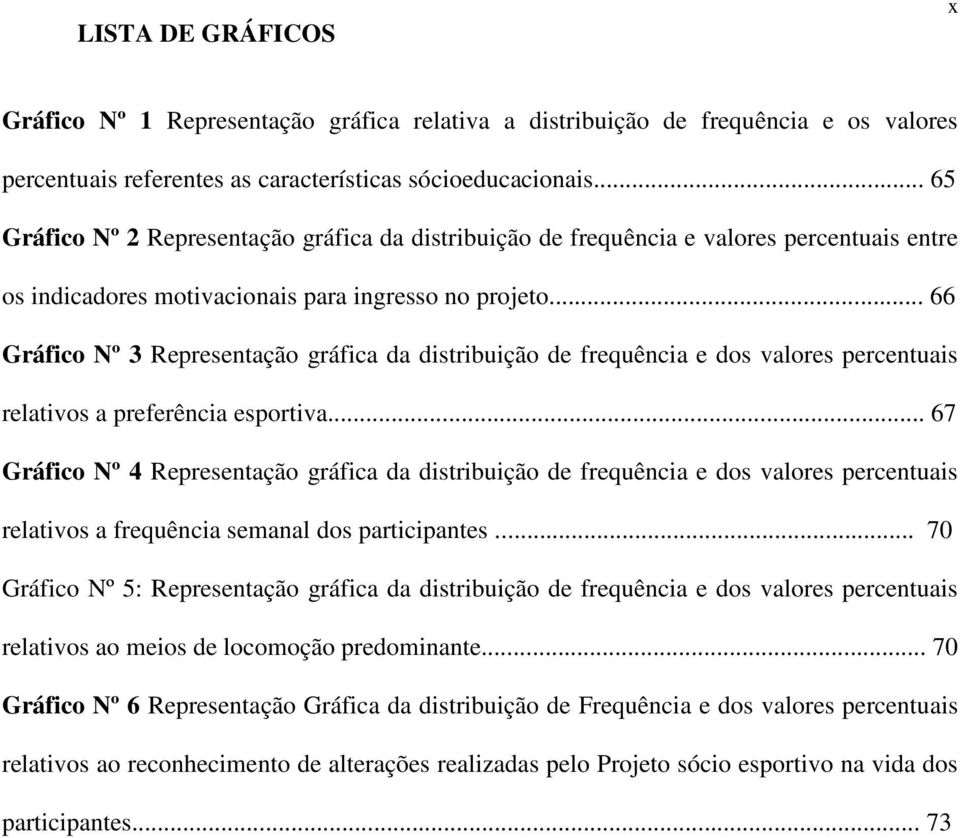 .. 66 Gráfico Nº 3 Representação gráfica da distribuição de frequência e dos valores percentuais relativos a preferência esportiva.