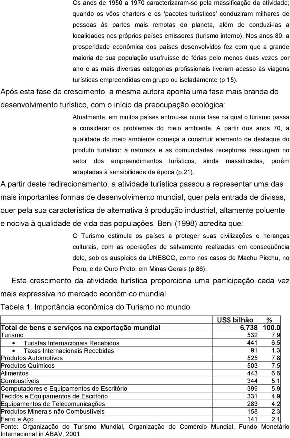 Nos anos 80, a prosperidade econômica dos países desenvolvidos fez com que a grande maioria de sua população usufruísse de férias pelo menos duas vezes por ano e as mais diversas categorias