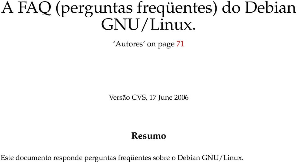 Autores on page 71 Versão CVS, 17 June