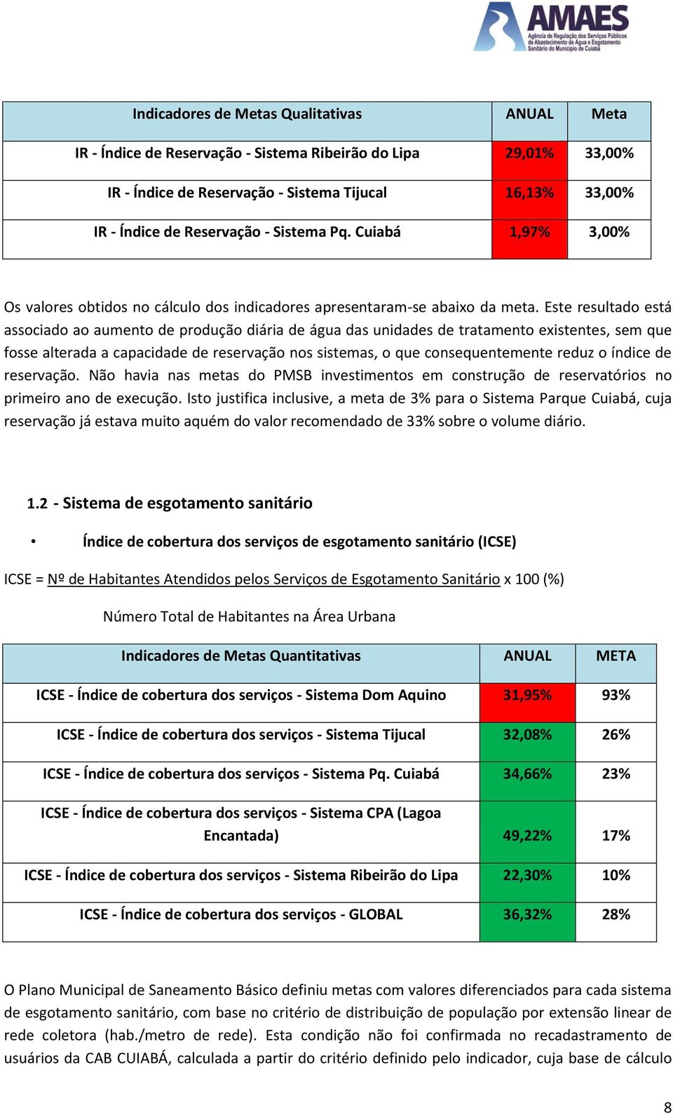 Este resultado está associado ao aumento de produção diária de água das unidades de tratamento existentes, sem que fosse alterada a capacidade de reservação nos sistemas, o que consequentemente reduz