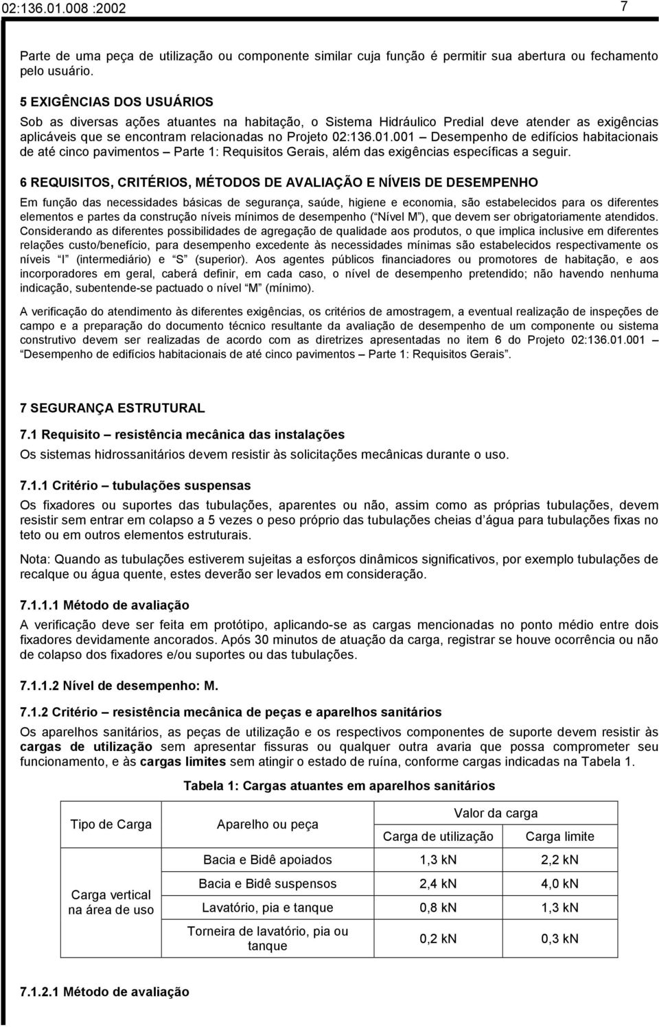 001 Desempenho de edifícios habitacionais de até cinco pavimentos Parte 1: Requisitos Gerais, além das exigências específicas a seguir.