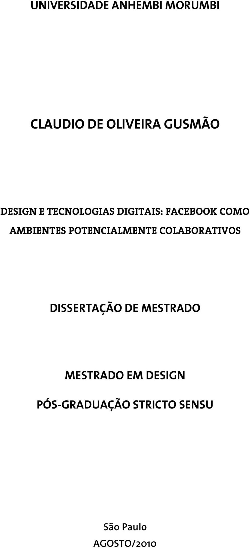 POTENCIALMENTE COLABORATIVOS DISSERTAÇÃO DE MESTRADO