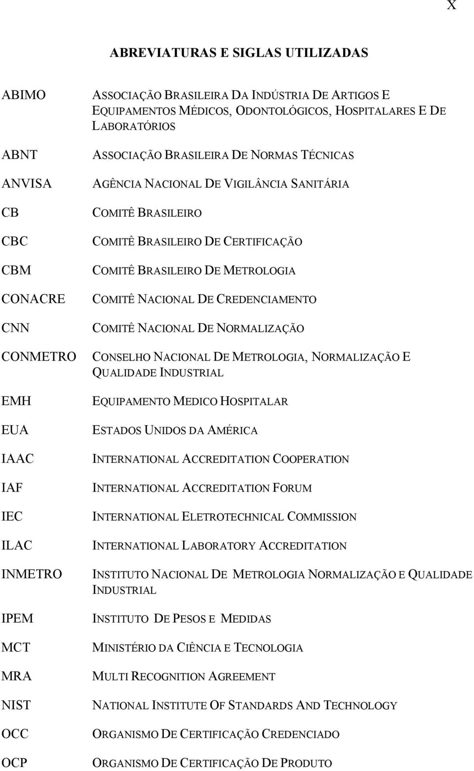 CERTIFICAÇÃO COMITÊ BRASILEIRO DE METROLOGIA COMITÊ NACIONAL DE CREDENCIAMENTO COMITÊ NACIONAL DE NORMALIZAÇÃO CONSELHO NACIONAL DE METROLOGIA, NORMALIZAÇÃO E QUALIDADE INDUSTRIAL EQUIPAMENTO MEDICO