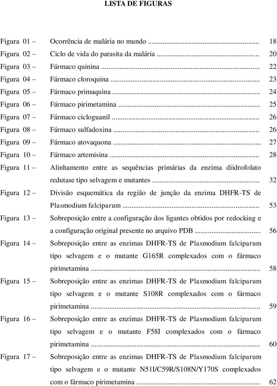 .. 27 Figura_10 Fármaco artemisina... 28 Figura_11 Alinhamento entre as sequências primárias da enzima diidrofolato redutase tipo selvagem e mutantes.