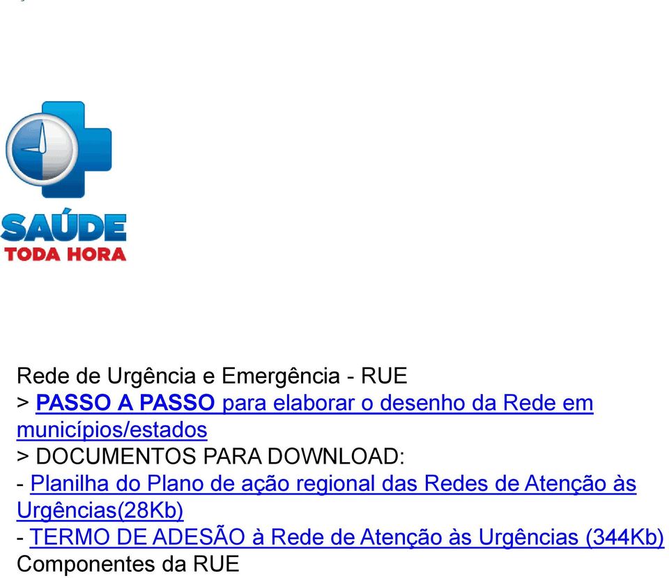 Planilha do Plano de ação regional das Redes de Atenção às