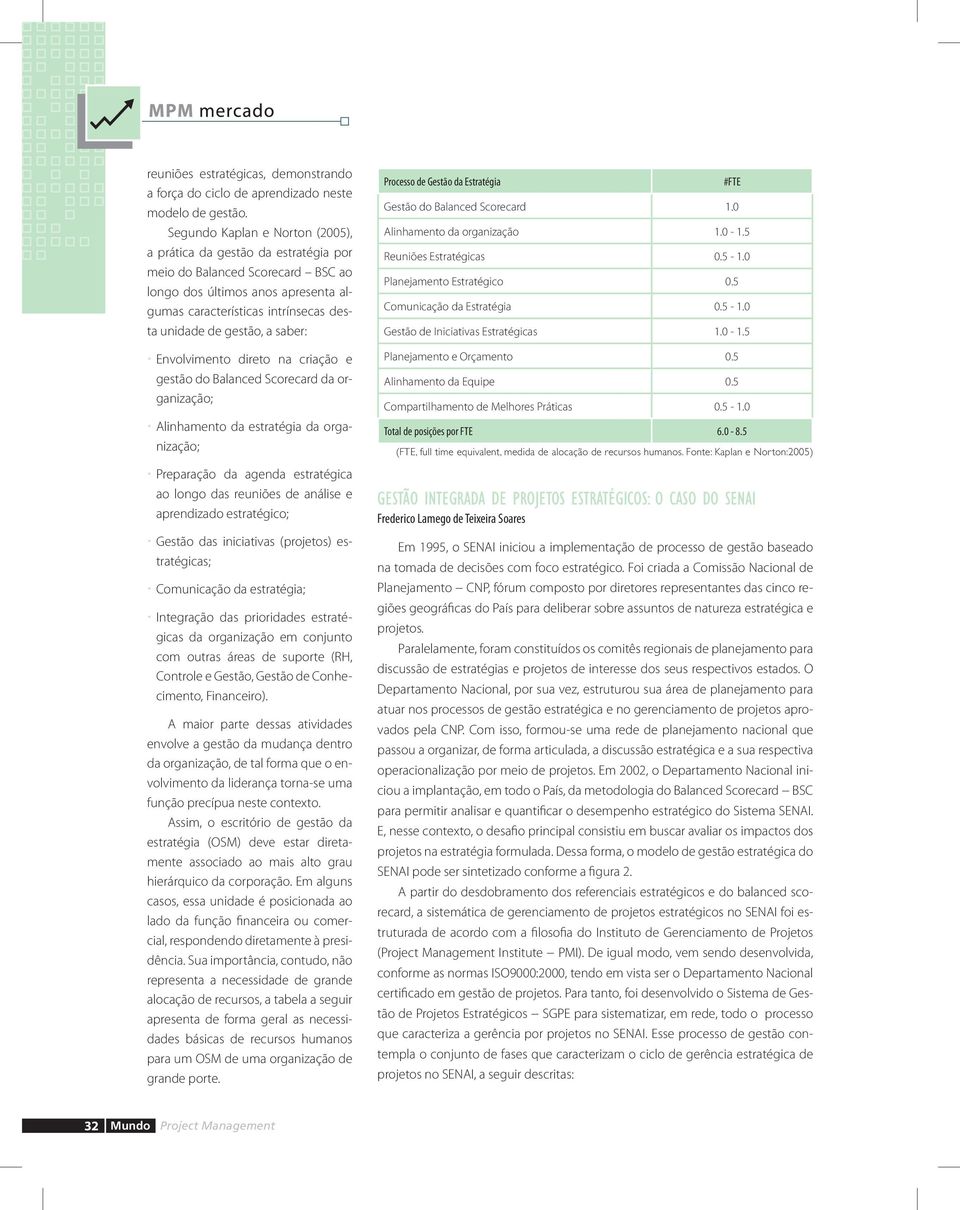 saber: Envolvimento direto na criação e gestão do Balanced Scorecard da organização; Alinhamento da estratégia da organização; Preparação da agenda estratégica ao longo das reuniões de análise e