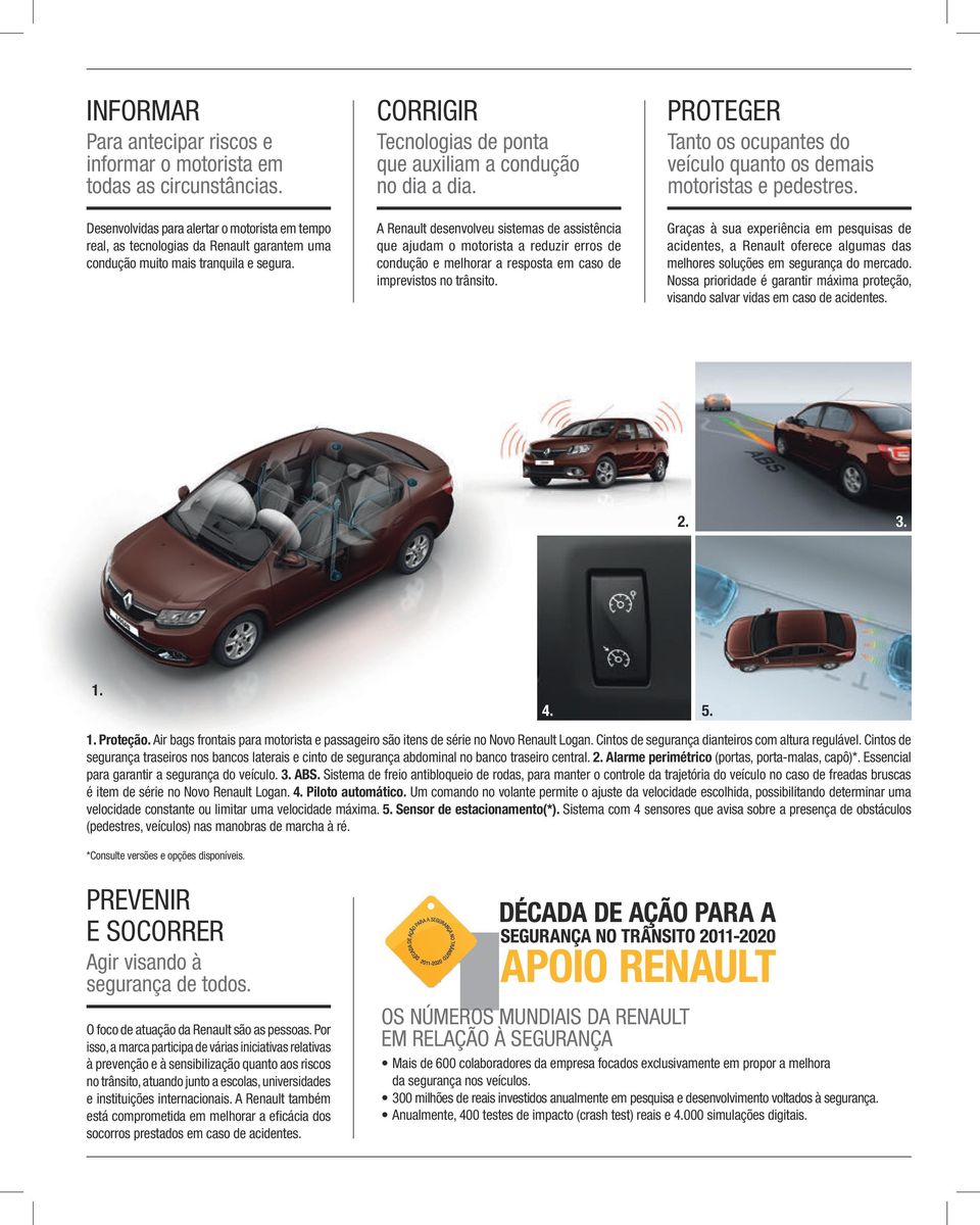 A Renault desenvolveu sistemas de assistência que ajudam o motorista a reduzir erros de condução e melhorar a resposta em caso de imprevistos no trânsito.