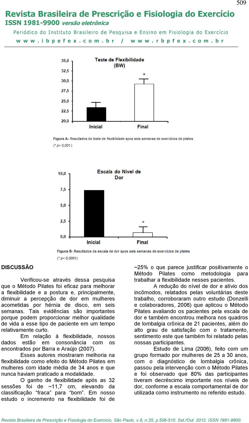 Em relação à flexibilidade, nossos dados estão em consonância com os encontrados por Barra e Araújo (2007).