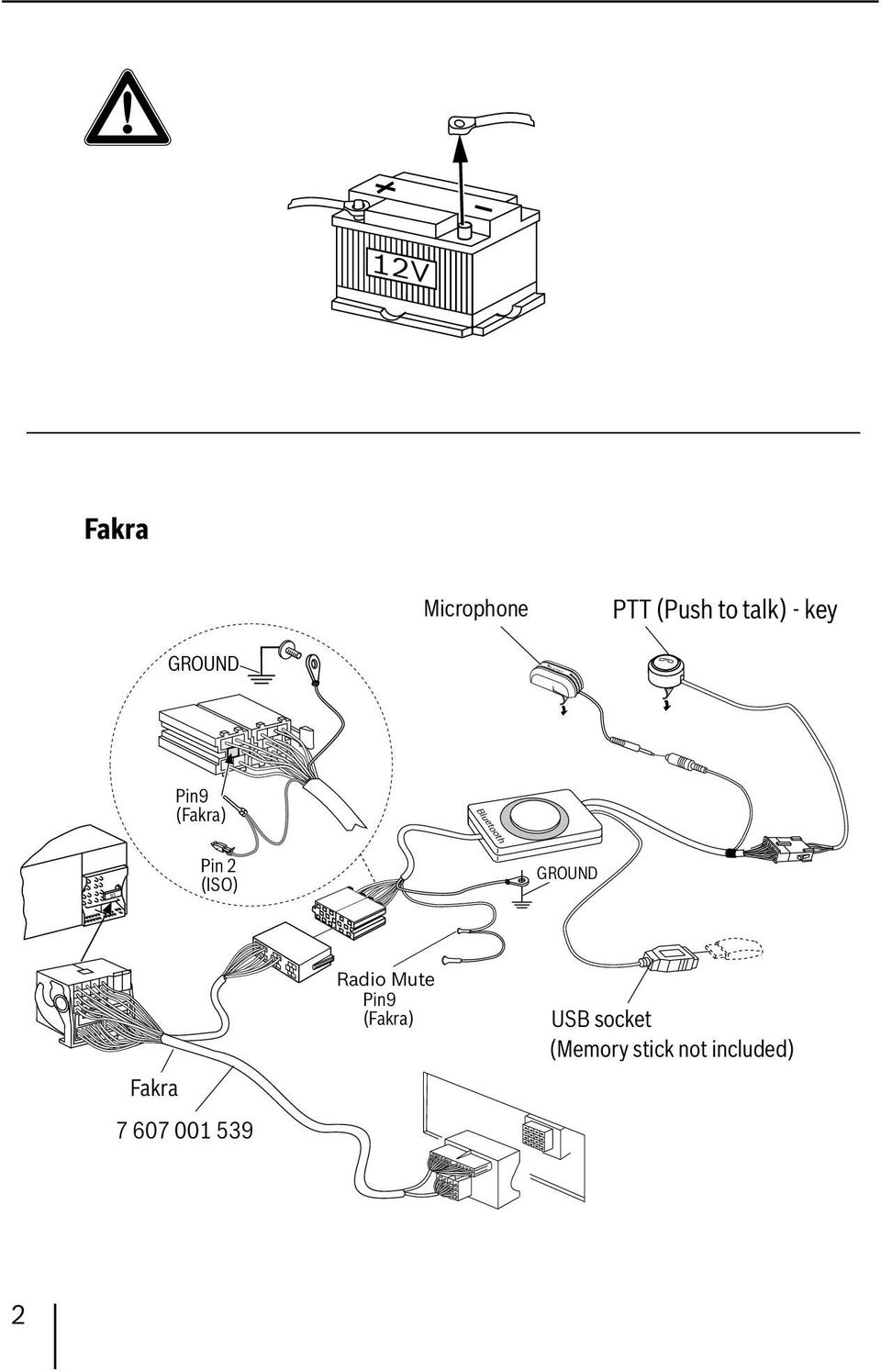 2 (ISO) GROUND Fakra 7 607 001 539 Radio Mute