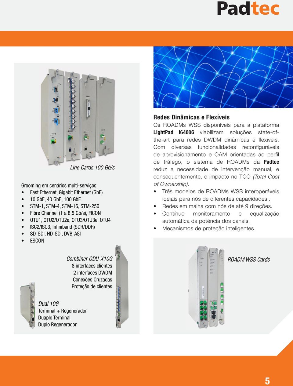 state-ofthe-art para redes DWDM dinâmicas e flexíveis.