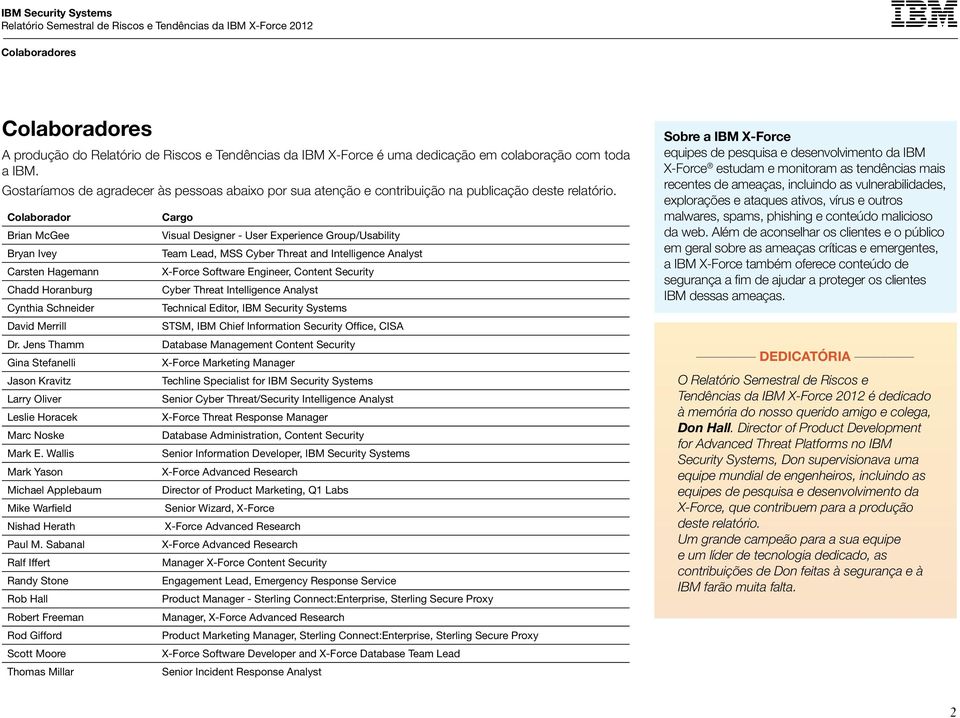 Colaborador Brian McGee Bryan Ivey Carsten Hagemann Chadd Horanburg Cynthia Schneider David Merrill Dr. Jens Thamm Gina Stefanelli Jason Kravitz Larry Oliver Leslie Horacek Marc Noske Mark E.