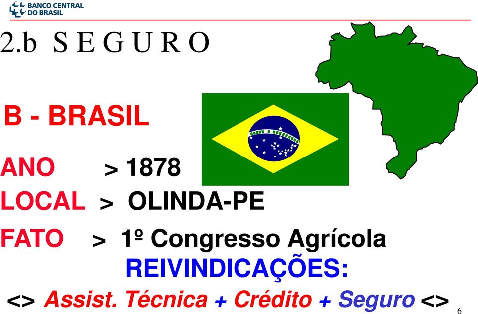 Congresso Agrícola REIVINDICAÇÕES: