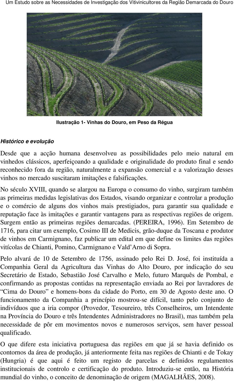 No século XVIII, quando se alargou na Europa o consumo do vinho, surgiram também as primeiras medidas legislativas dos Estados, visando organizar e controlar a produção e o comércio de alguns dos