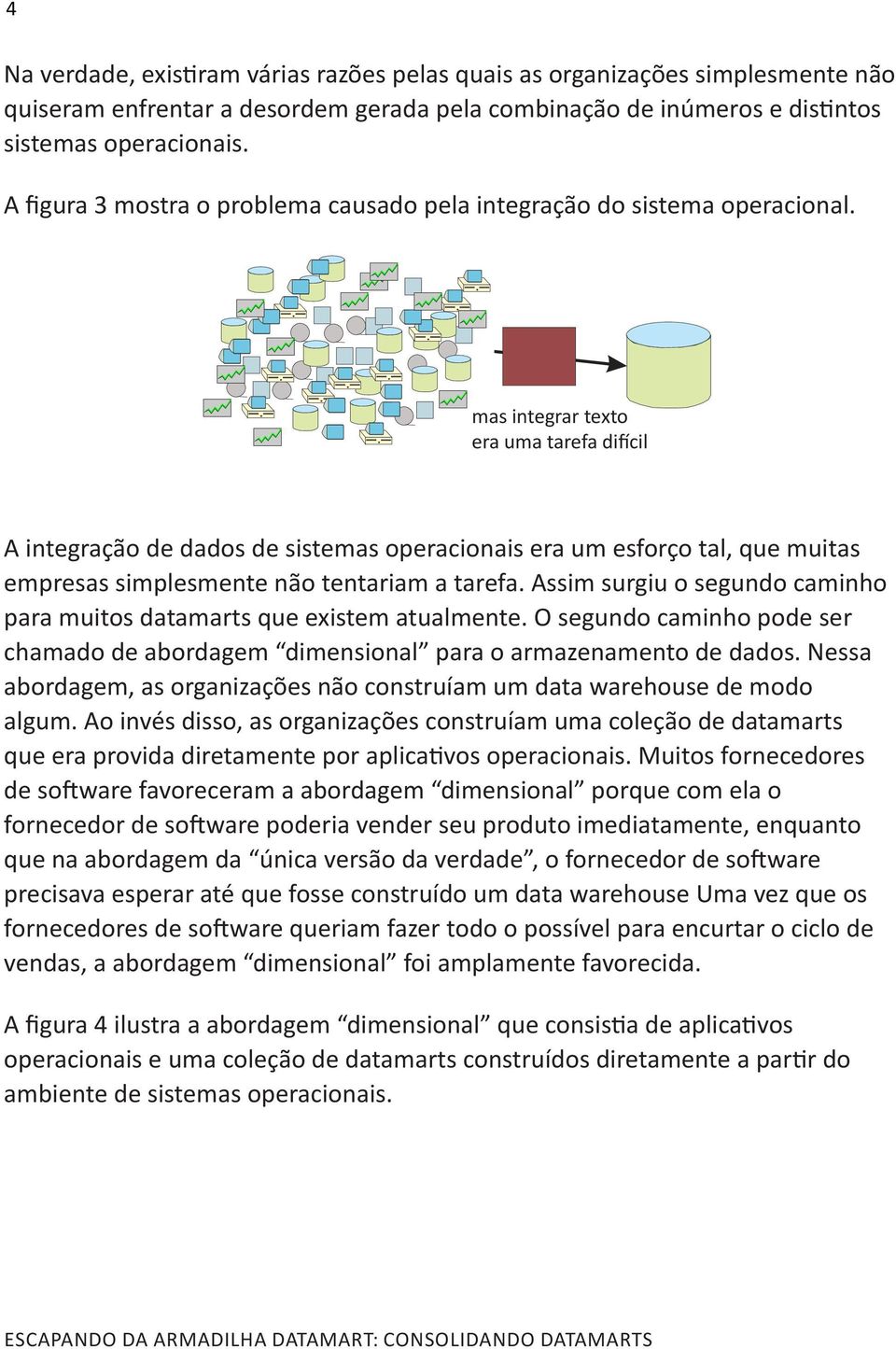 mas integrar texto era uma tarefa difícil A integração de dados de sistemas operacionais era um esforço tal, que muitas empresas simplesmente não tentariam a tarefa.