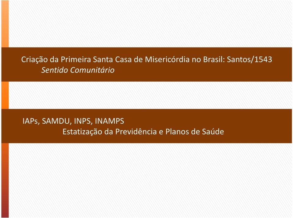 Sentido Comunitário IAPs, SAMDU, INPS,