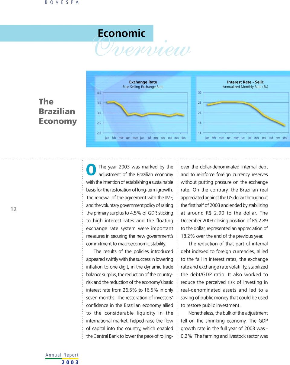 The renewal of the agreement with the IMF, and the voluntary government policy of raising the primary surplus to 4.