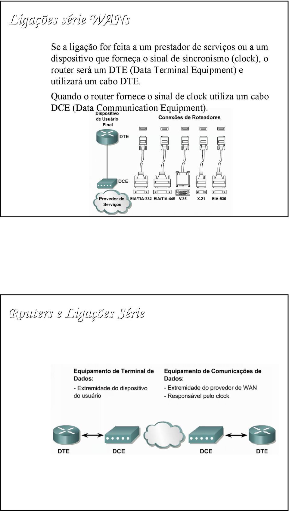 (Data Terminal Equipment) e utilizará um cabo DTE.