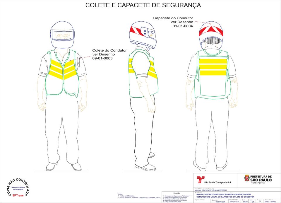 CAPACETE E COLETE DO CONDUTOR 3 - Eliminação do Número do Condumoto 4 -