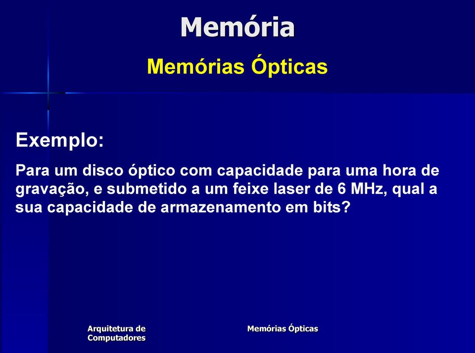 submetido a um feixe laser de 6 MHz,