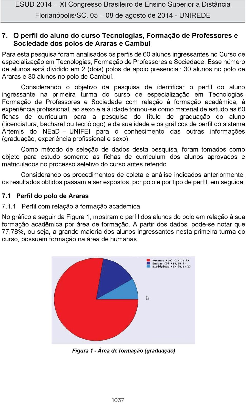 Esse número de alunos está dividido em 2 (dois) polos de apoio presencial: 30 alunos no polo de Araras e 30 alunos no polo de Cambuí.