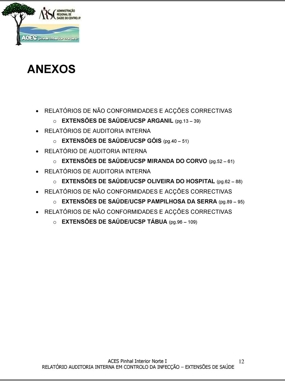 40 51) RELATÓRIO DE AUDITORIA INTERNA o EXTENSÕES DE SAÚDE/UCSP MIRANDA DO CORVO (pg.