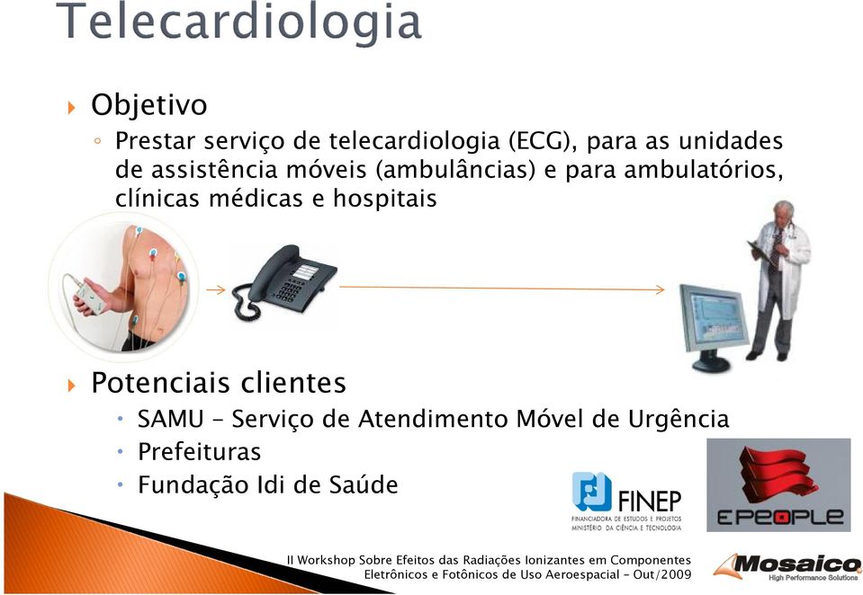 ambulatórios, clínicas médicas e hospitais Potenciais clientes