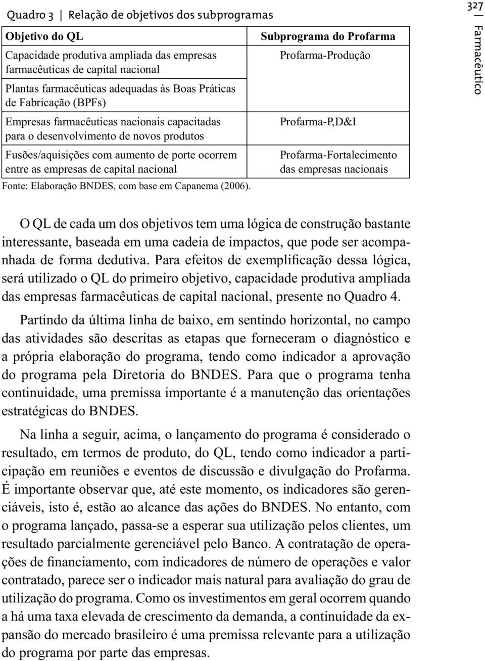 empresas de capital nacional Fonte: Elaboração BNDES, com base em Capanema (2006).