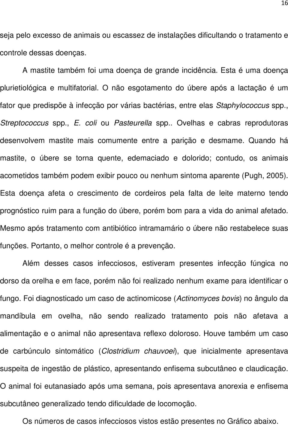 , Streptococcus spp., E. coli ou Pasteurella spp.. Ovelhas e cabras reprodutoras desenvolvem mastite mais comumente entre a parição e desmame.