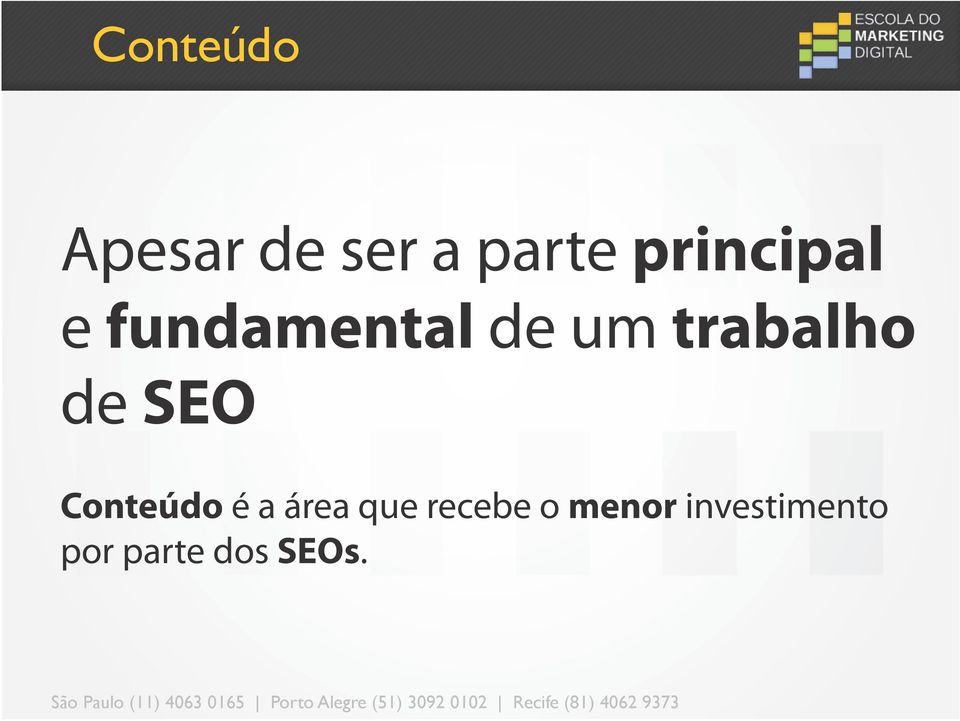 trabalho de SEO Conteúdo é a área