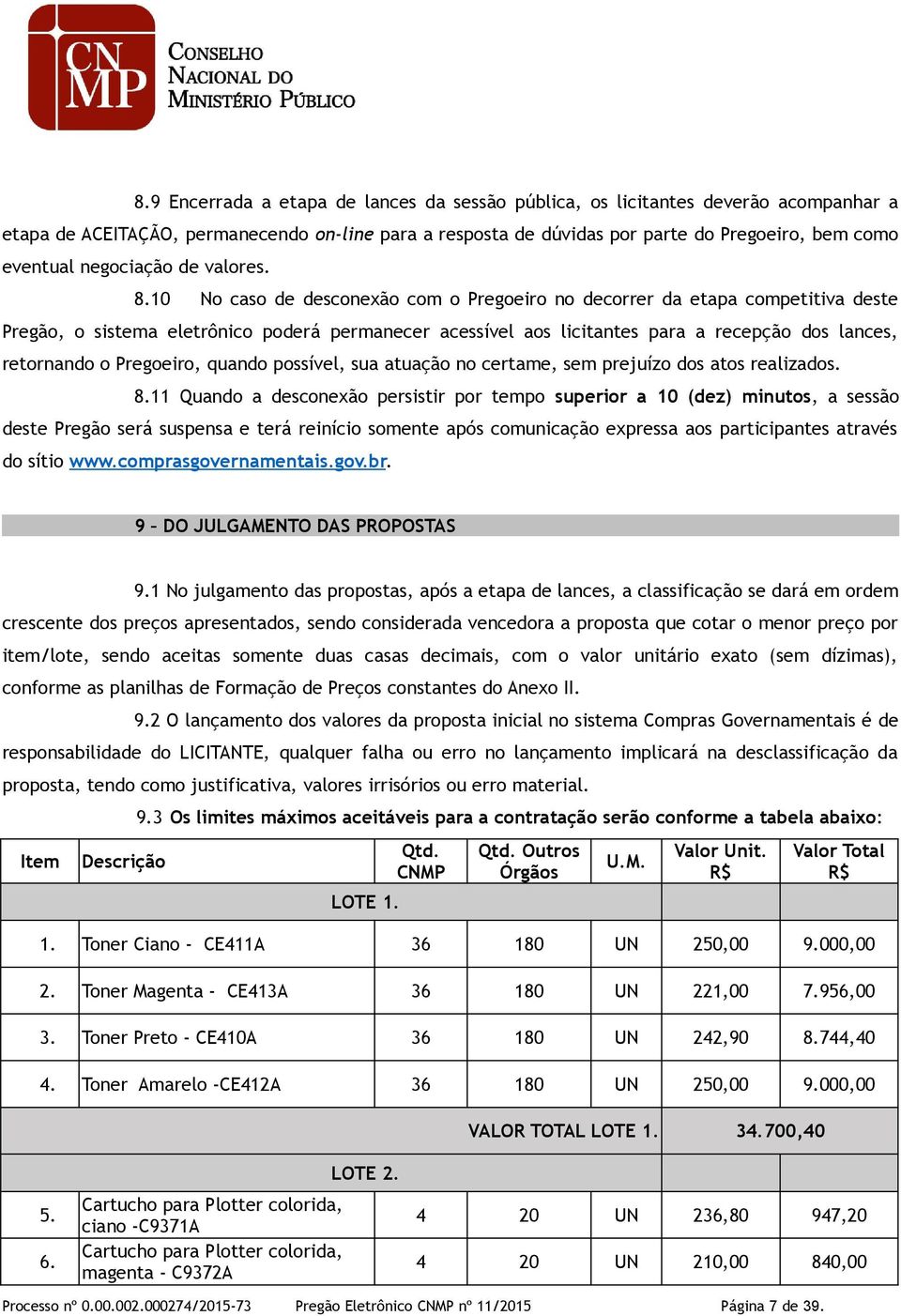 10 No caso de desconexão com o Pregoeiro no decorrer da etapa competitiva deste Pregão, o sistema eletrônico poderá permanecer acessível aos licitantes para a recepção dos lances, retornando o